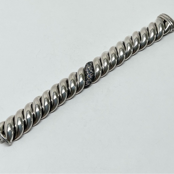 David Yurman Sculpted Hampton Cable Bracelet w/Diamonds, Sapphires & Tanzanites - Picture 8 of 10